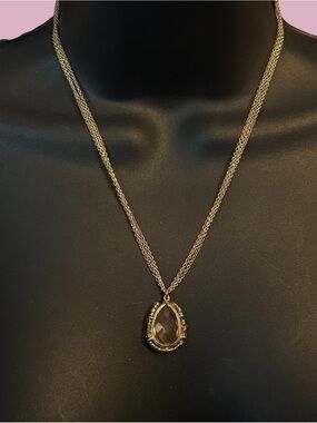 Dana Kellin for Target gold tone multi strand Citrine teardrop pendant necklace